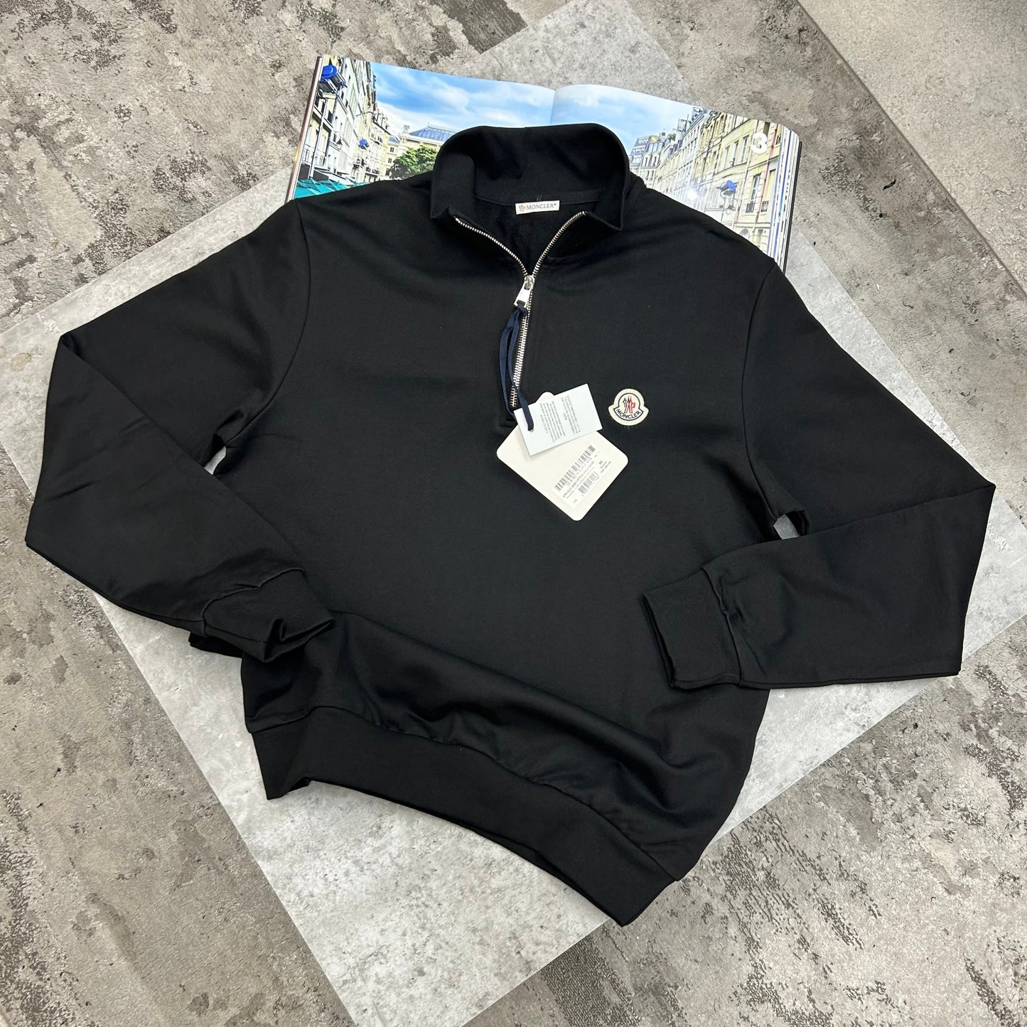 MNCLR - LOGO HALF ZIP JUMPER - BLACK