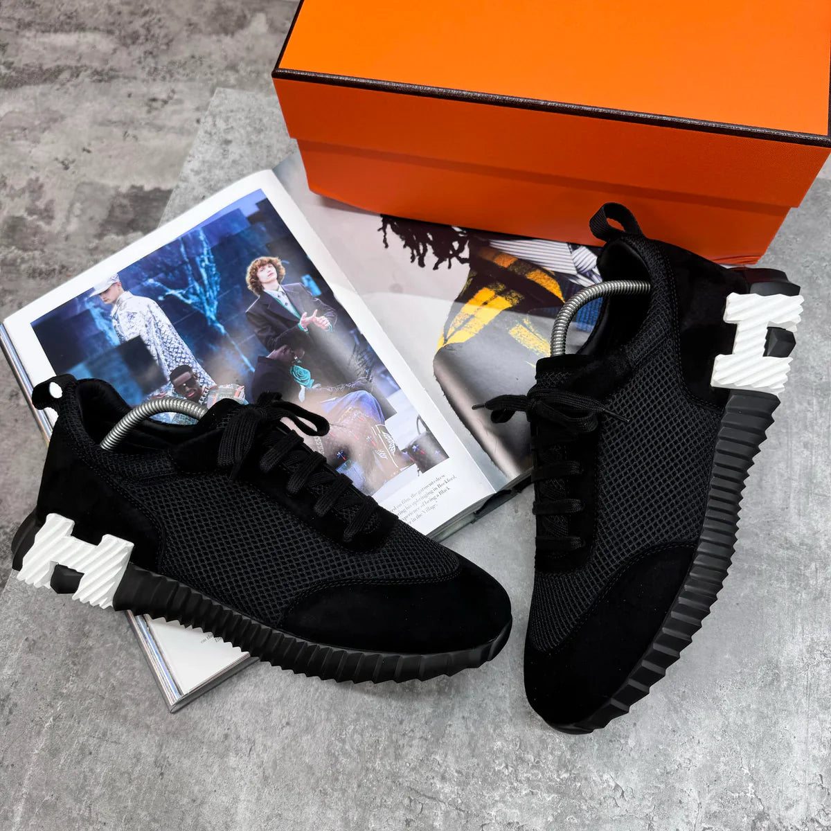 (PRE ORDER) HERMES BOUNCING TRAINERS - BLACK / WHITE