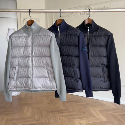 (PRE ORDER) CD OBLIQUE FLEECED JACKET - GREY, NAVY & BLACK