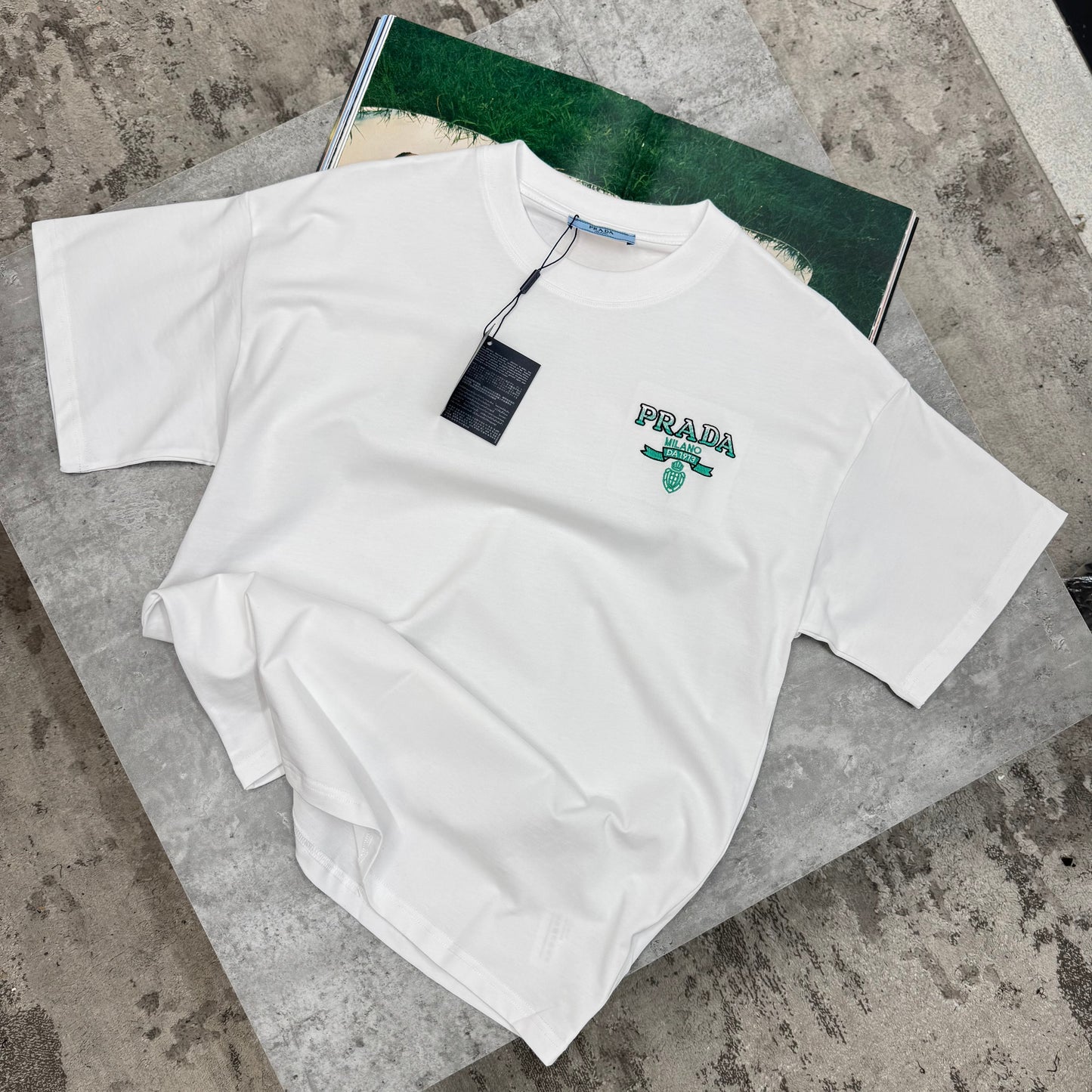 PDA - GREEN LOGO T-SHIRT - WHITE