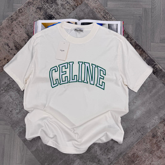 CELIN LOGO T SHIRT - WHITE / GREEN