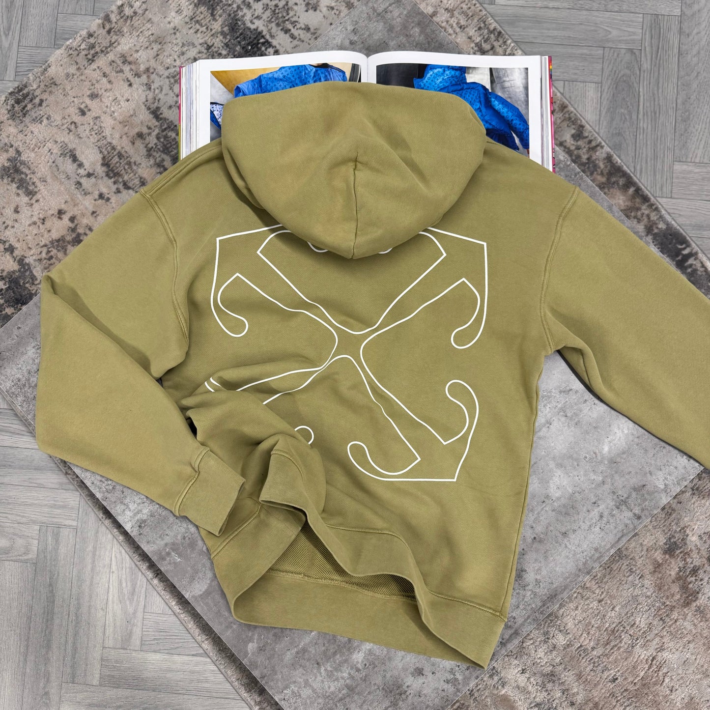 OFF W BUBBLE HOODIE - GREEN