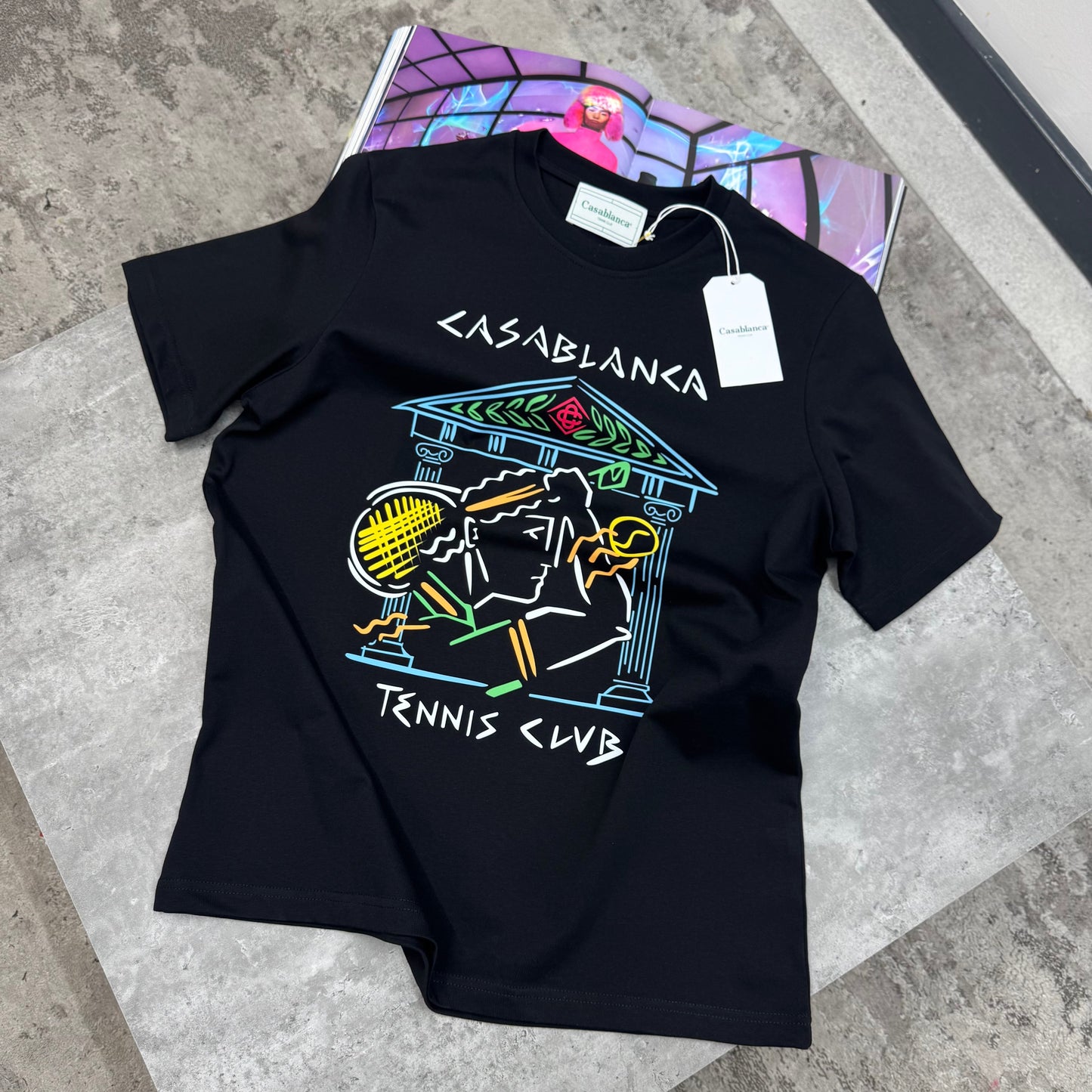 CASA - TENNIS CLUB T-SHIRT - BLACK