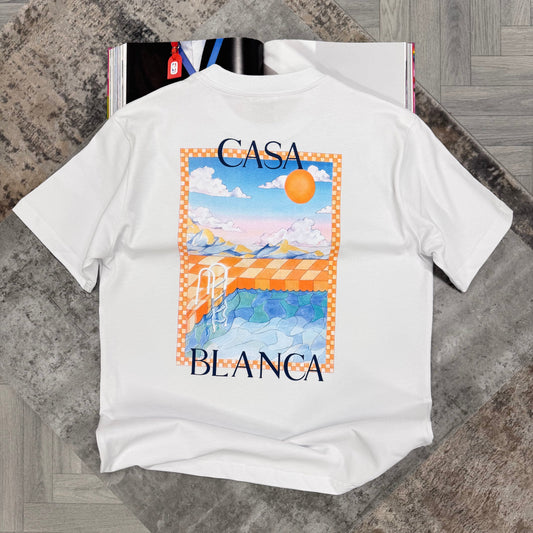 CASA SURREAL POOL T SHIRT - WHITE