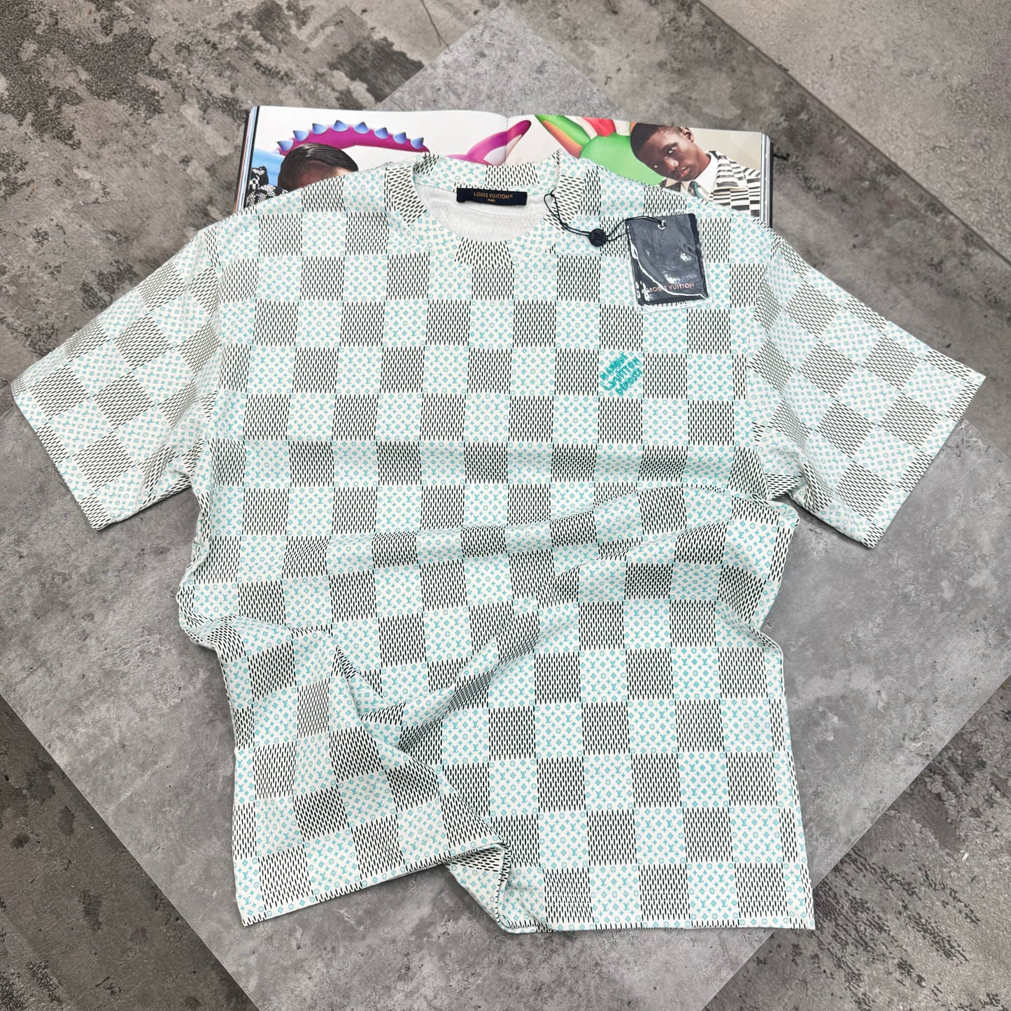 LVE - DAMIER T-SHIRT - WHITE/BLACK/BLUE