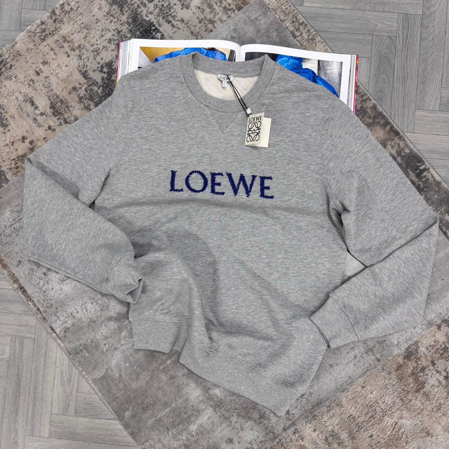 LOEWE CENTRE LOGO JUMPER - GREY