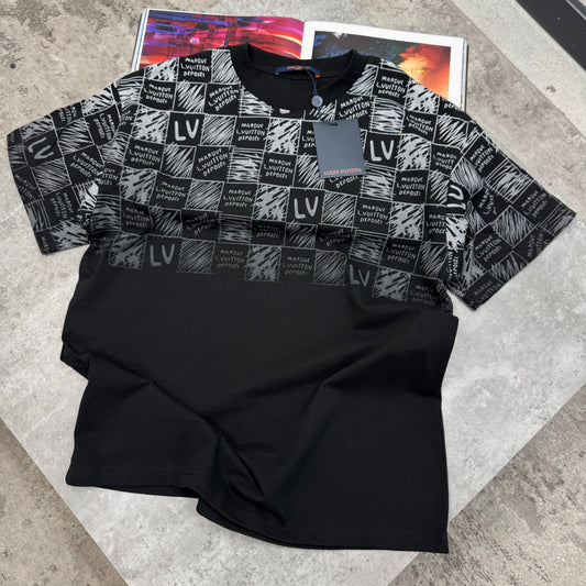 LVE - HALF DAMIER T-SHIRT - BLACK