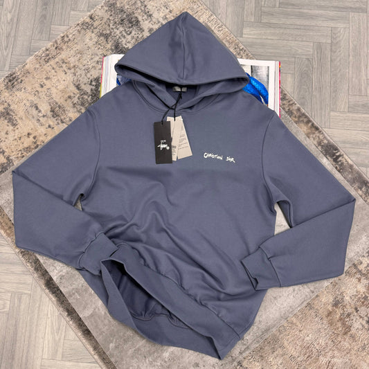 DIOR SIGNATURE LOGO HOODIE - NAVY