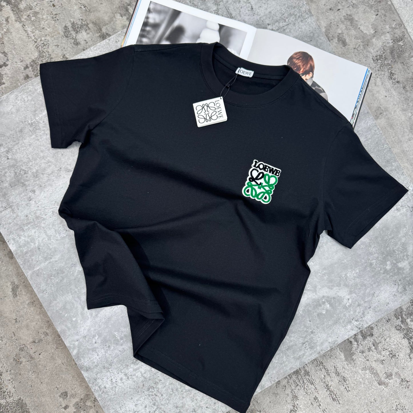 LWE - GREEN LOGO T-SHIRT - BLACK