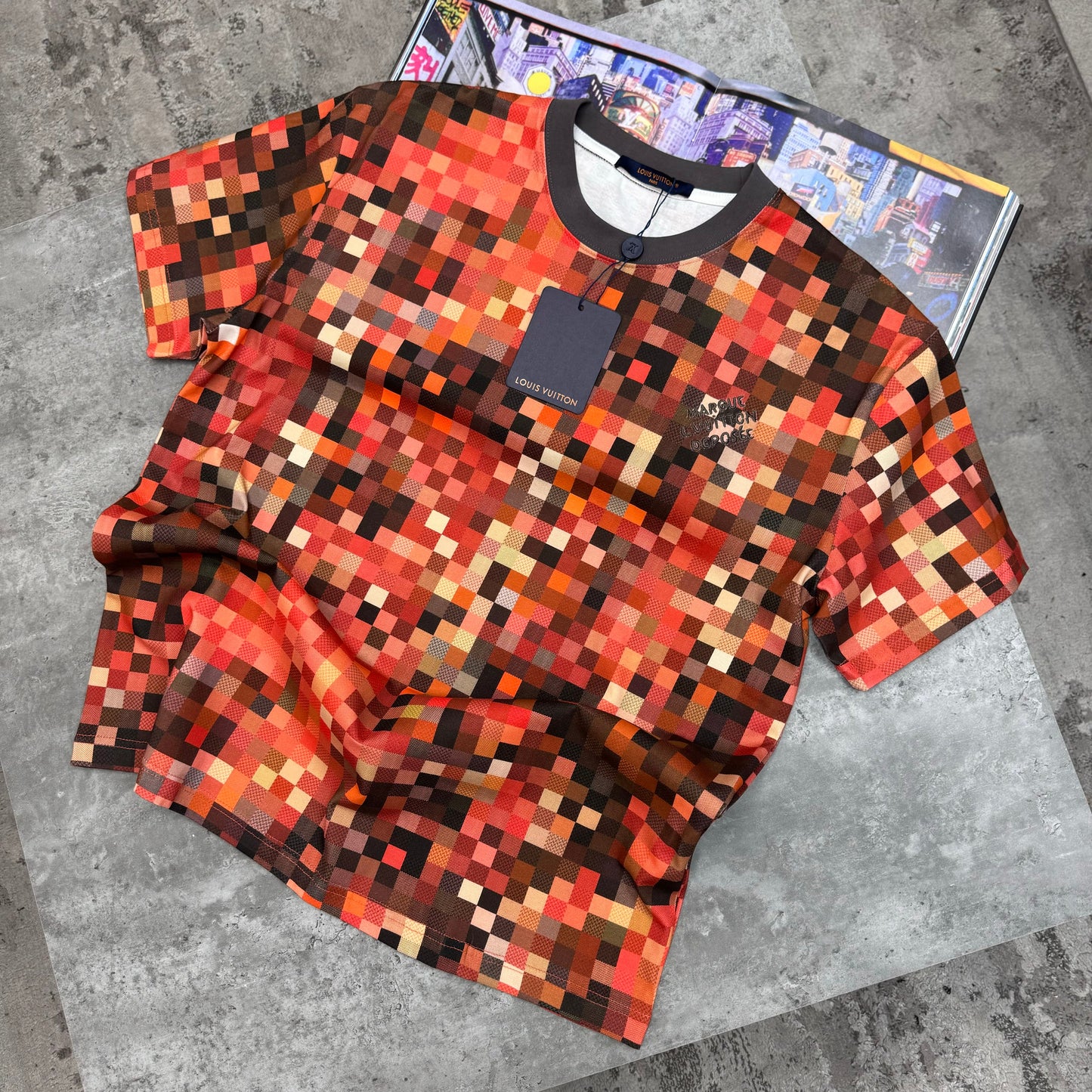 LVE - DAMIER T-SHIRT - ORANGE