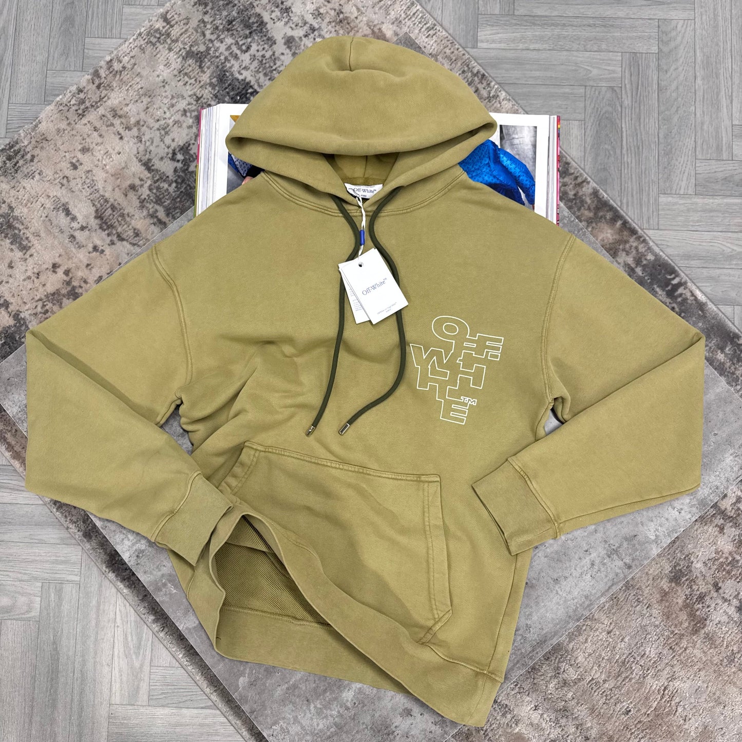 OFF W BUBBLE HOODIE - GREEN