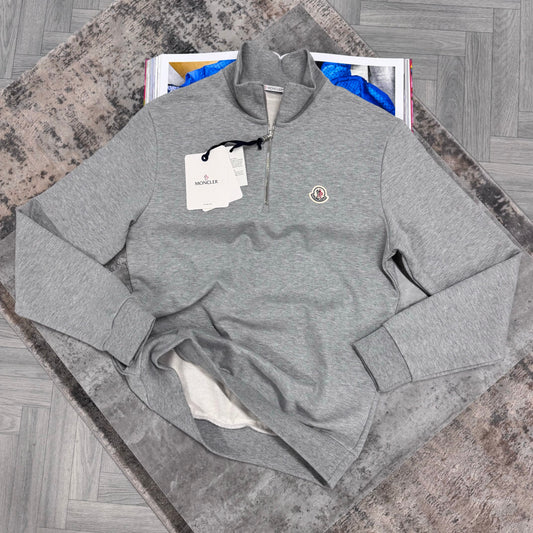 MNCLR LOGO HALF ZIP JUMPER - GREY