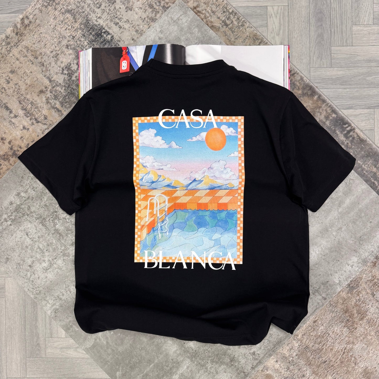 CASA SURREAL POOL T SHIRT - BLACK