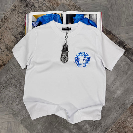 CHROME T SHIRT - WHITE / BLUE