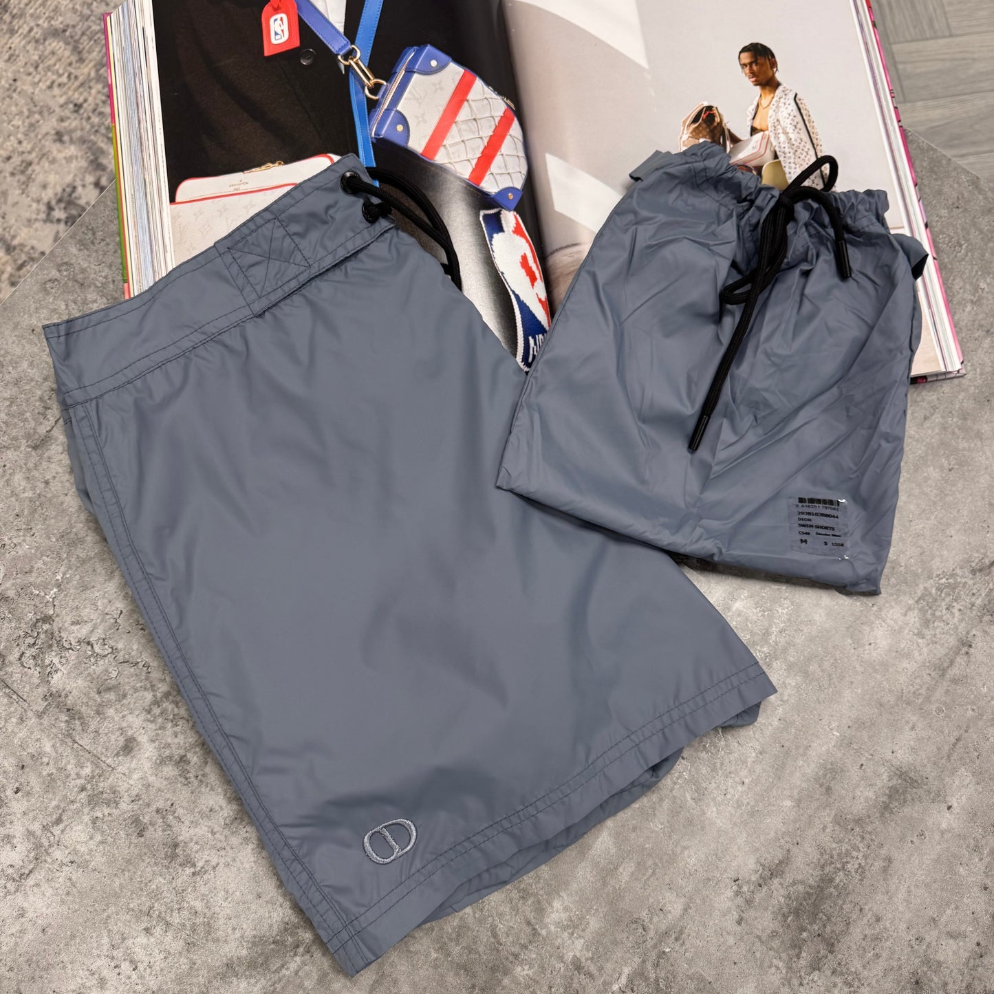 CD LOGO SWIM SHORTS - SMOKED BLUE