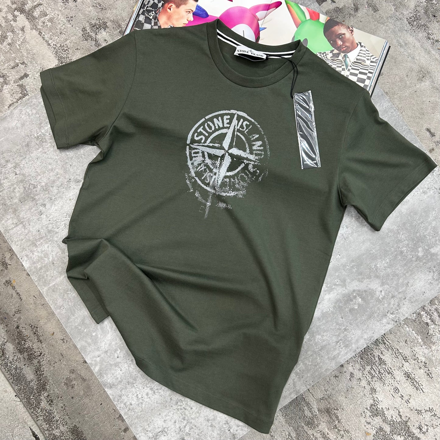 STONE ISLAND - FADED LOGO T-SHIRT - KHAKI