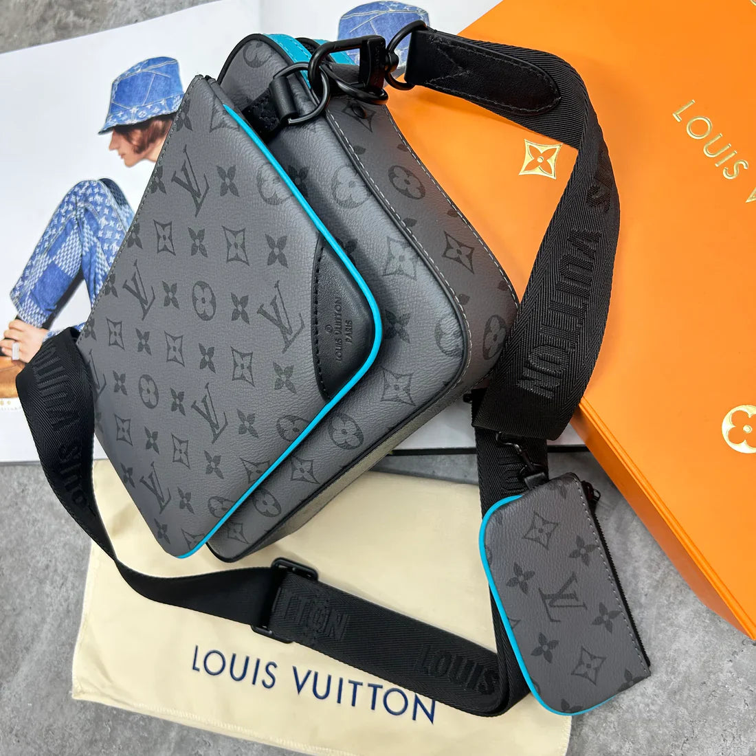 (PRE ORDER) LVE TRIO BAG - GREY / AQUA