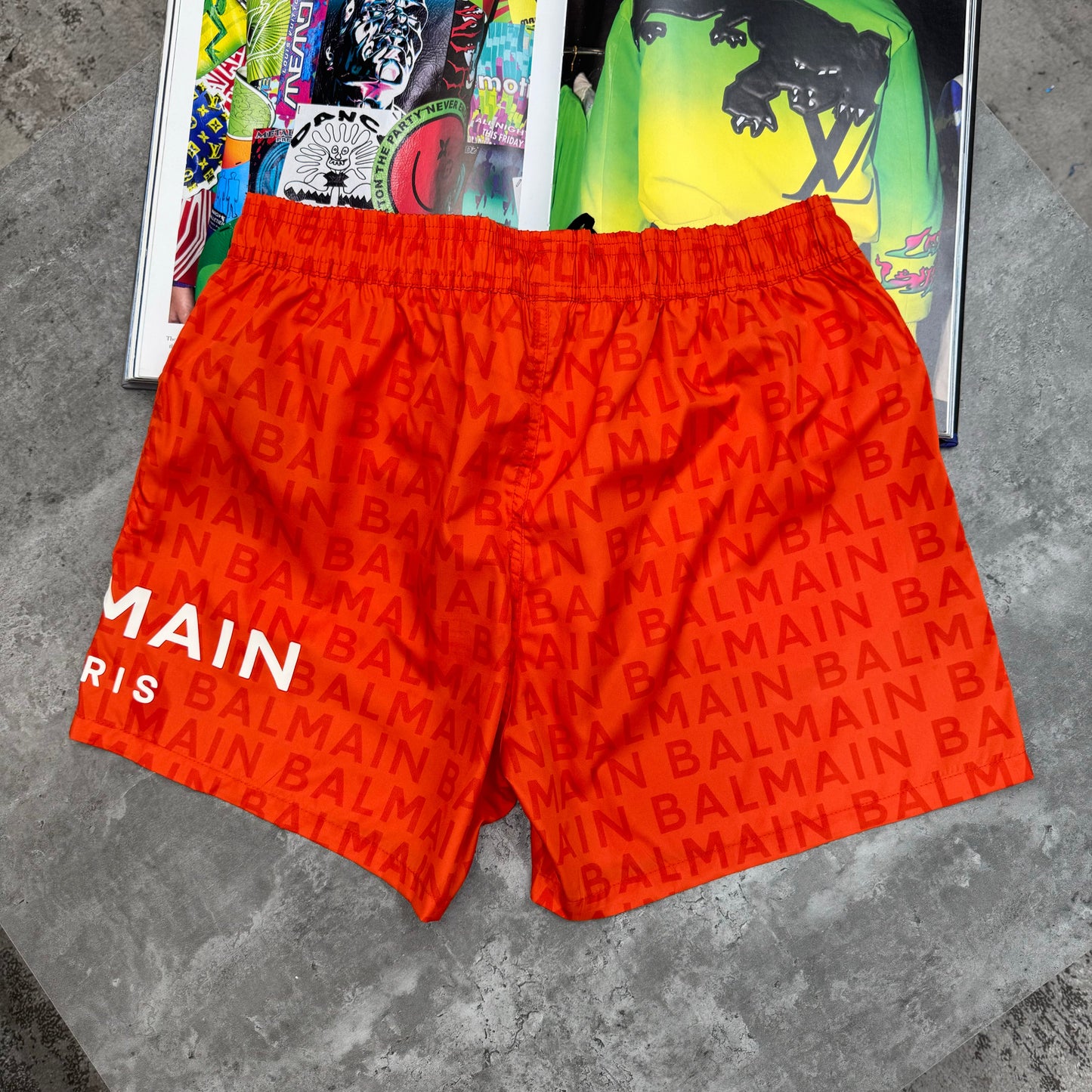 BALMAIN SLIM FIT SWIM SHORTS - ORANGE