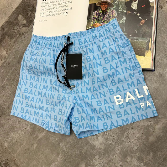 BALMAIN SLIM FIT SWIM SHORTS - SKY BLUE