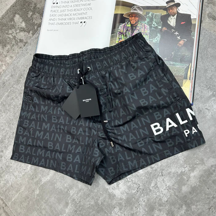 BALMAIN SLIM FIT SWIM SHORTS - BLACK