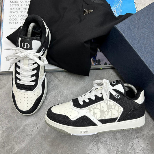 (PRE ORDER) B27 TRAINERS - BLACK DENIM / WHITE