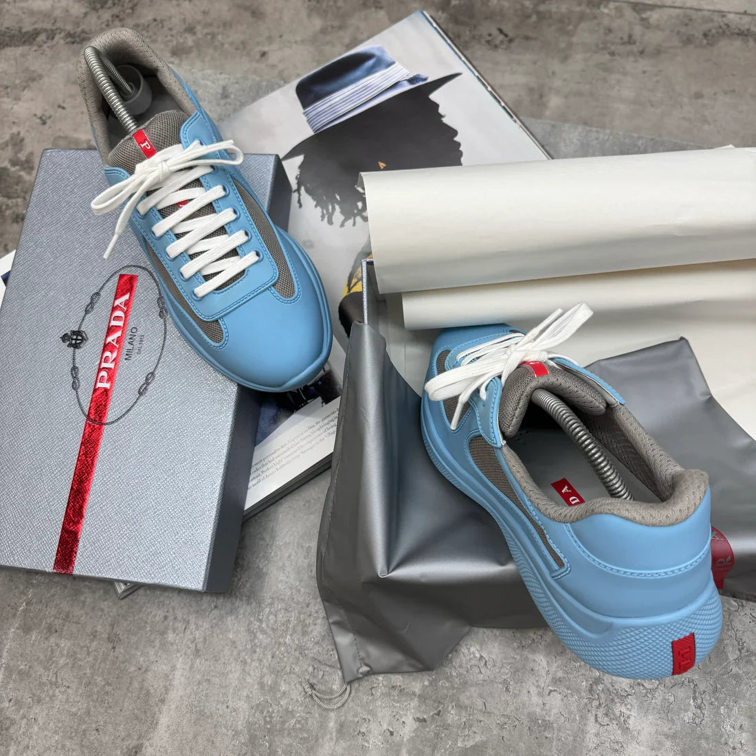 (PRE ORDER) PRADA AMERICAN CUP TRAINER - SKY BLUE