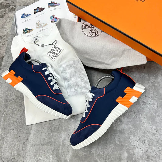 HERMES BOUNCING TRAINERS - NAVY / WHITE